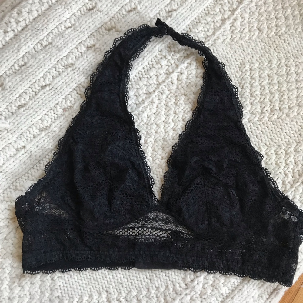 Black Halter Bralette Sz XL